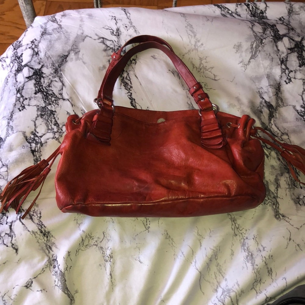 Staccato Red Leather Handbag